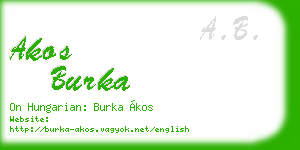 akos burka business card